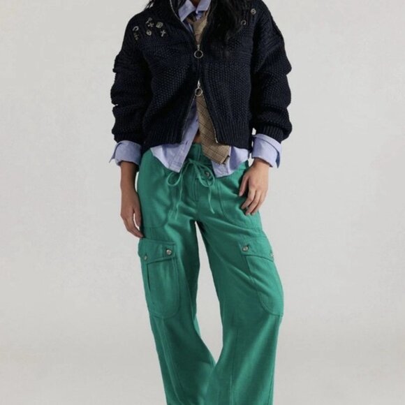 Free People Women’s Pull On Park Ave Pants In Golf Green Size Small - Picture 12 of 14